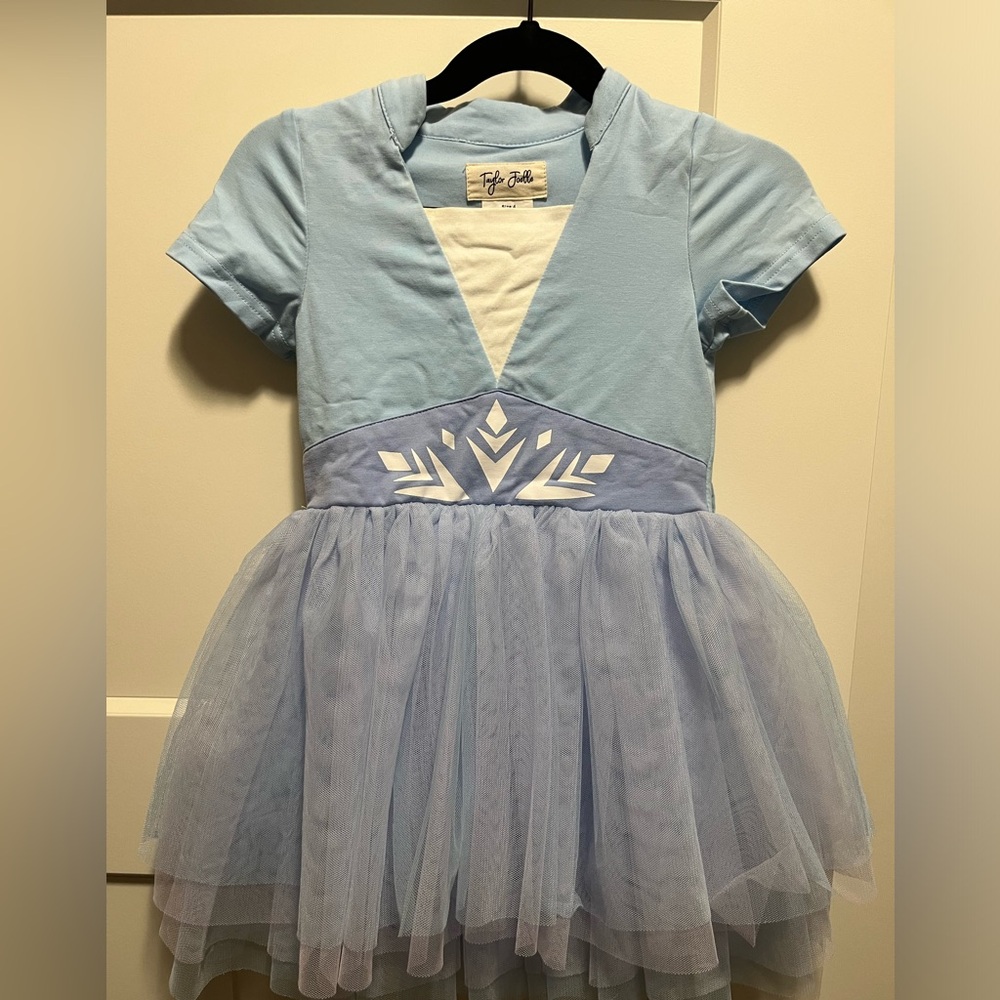 CRYSTAL BLUE DRESS WITH CAPE